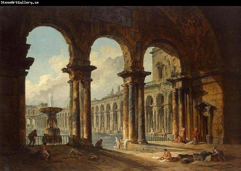 Hubert Robert Ancient Ruins Used as Public Baths